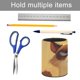 thumbnail image 5 of Gato Gruñón-theme Cylinder Pen Holder Pencil Organizer with Flannel Lining PVC Leather Material Cardboard Base for study work 10*8CM, 5 of 6