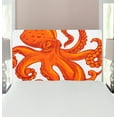 thumbnail image 1 of Octopus Headboard, Octopus Pattern Illustration Underwater World Wild Nature Themed Art Print, Upholstered Decorative Metal Bed Headboard with Memory Foam, Twin Size, Orange White, by Ambesonne, 1 of 4