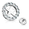 thumbnail image 3 of Dermal Anchor Tops with CZ Paved Circle Outlined Star Center, 3 of 6
