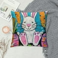 thumbnail image 2 of Qinduosi Easter Pillow Covers of , Easter Decorations for Home Easter Eggs Pillows Decorative Throw Pillow Covers for Farmhouse Spring Easter Decor Indoor Outdoor White, 2 of 5
