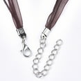 thumbnail image 3 of 100 pc Waxed Cord and Organza Ribbon Necklace Making with Iron Lobster Claw Clasps Platinum Saddle Brown 17.6 inch~17.8 inch(45~45.5cm) 7mm, 3 of 3