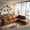 Light Brown, variant on 94.5" Modern Modular Corner Sofa, Freely Configurable Sectional with Ottoman, Foil Fabric Upholstery, 6-Seater Couch for Living Room Apartment, Light Brown