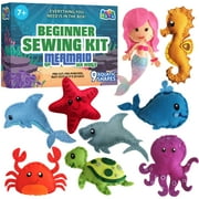 MOMOTOYS Kids Sewing Kit Toys, DIY Sea Life Plush Craft Supplies for Ages 7-12