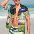 thumbnail image 3 of Lsque Pikmin Pattern Hawaiian Shirt for Men Unisex Summer Beach Casual Short Sleeve Cotton Linen Button Down Shirts-Small, 3 of 6