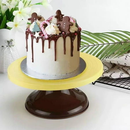 

Shengtu Revolving Cake Stand Stable Base Flexible Low Noise Non-slip DIY Baking 10.6-inch Rotating Cake Turntable Cupcake Decorating Supplies for Home