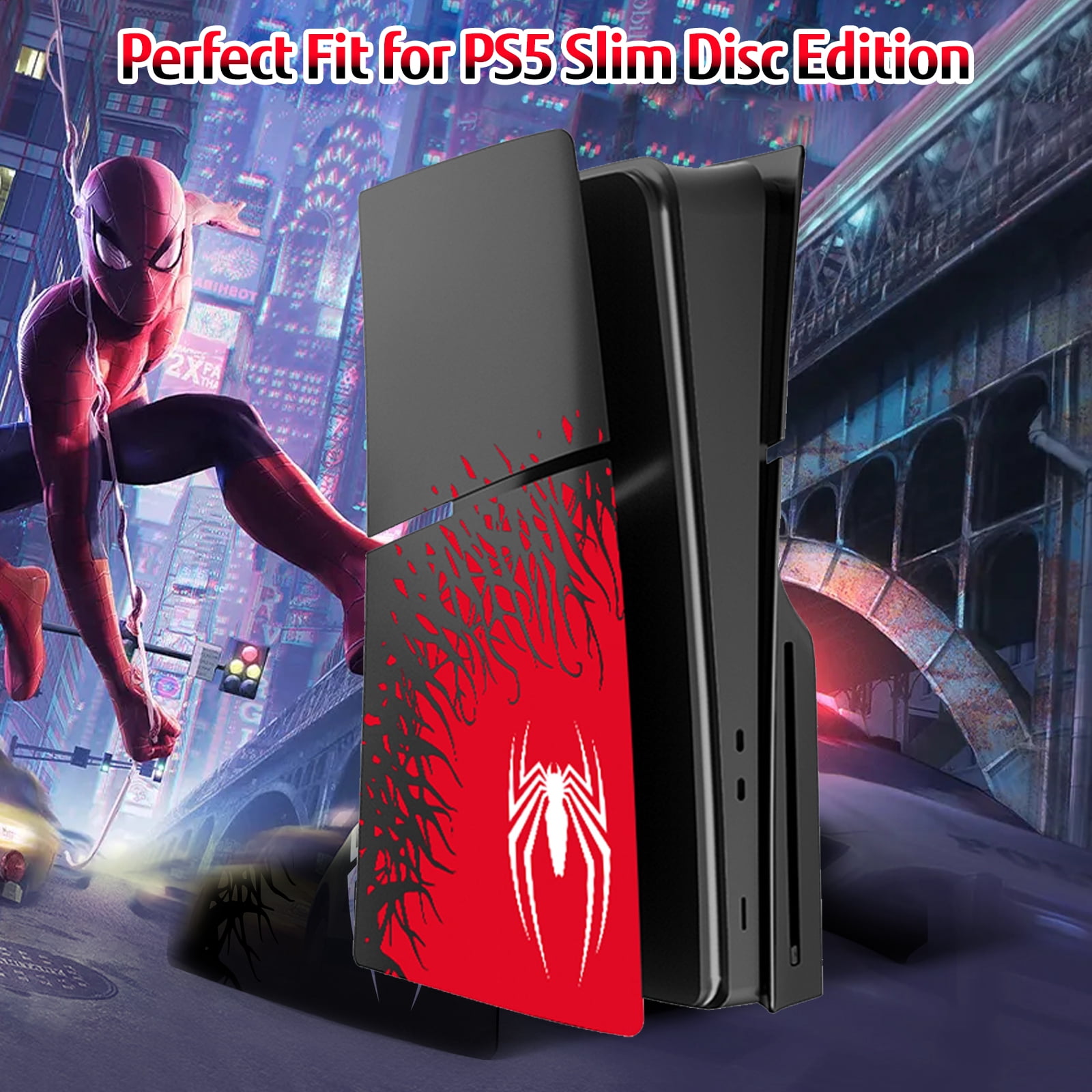 [PS5 Slim Disc Edition] - HYCARUS Superhero Spider - Man 2 Edition PS5 Slim Cover Plates Disc Edition for PS5 Slim Console, Premium PS5 Slim Plates Faceplate Shell Covers for Playstation 5 Accessories