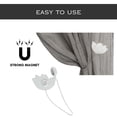 thumbnail image 6 of Set of 2 Magnetic Tulip Curtain Tiebacks – Elegant Resin Design with Strong Magnet – White/Gold, 6 of 6