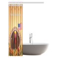 thumbnail image 3 of MYPOP Thanksgiving Decor Shower Curtain, Happy Thanksgiving Turkey with Flag Fabric Bathroom Set with Hooks, 48 X 72 Inches, 3 of 3