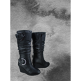 thumbnail image 5 of Women's Fashion Zip Knee High Boots Casual Wedge Heel Winter Shoes ( Black, 5.5), 5 of 5