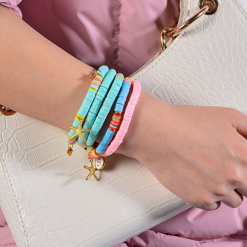 1set DIY Bracelets Making Kits Including 30 Strands Handmade Polymer Clay Beads Mixed Color 6x0.5~1mm Hole: 1.8~2mm about 290~400pcs/strand