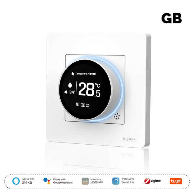 Yimiti For Moes Smart Knob Thermostat Star Ring Series Temperature Controller For Tuya,Gb-White