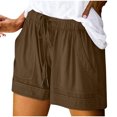 thumbnail image 1 of Diufon Womens Linen Shorts with Pockets Drawstring Elastic Waist Beach Vacation Trendy 2025 Summer Clothes, 1 of 7