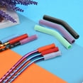 thumbnail image 4 of Uxcell 4Pcs Silicone Straw Tips, Silicone Straw Elbows Tip, Soft Reusable Metal Straw Covers Fit for 8mm/0.31" OD Stainless Steel Straws, Grey, 4 of 7