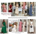 thumbnail image 4 of BTFBM Summer Dresses for Women Mock Neck Sleeveless High Waist Flowy Aline Maxi Spring Wedding Guest Dress Cocktail, 4 of 9