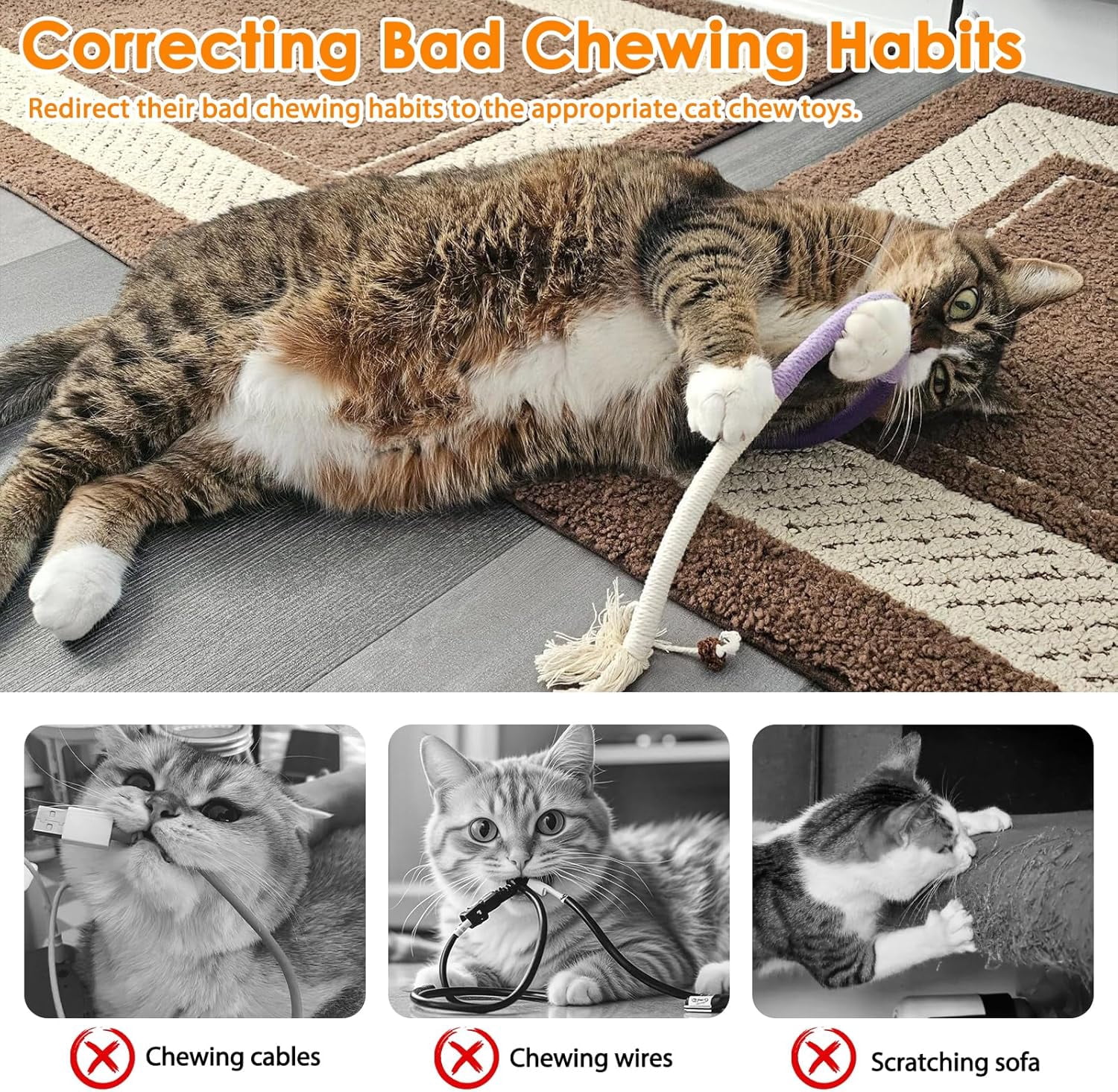 Cat Toys Silvervine Sticks - 8Pack Natural Silvervine Sticks for Cats, Cat Chew Toy for Teeth Cleaning, Interactive Kitten Chew Ropes to Redirect Chewing Habits, Kitty Chew Sticks