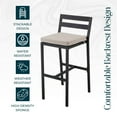 thumbnail image 3 of LeisureMod Patio Bar Stool in Powder-Coated Aluminum Frame with Removable Cushion Low Open-Back Design and Footrest Chelsea Collection in Blue, 3 of 11