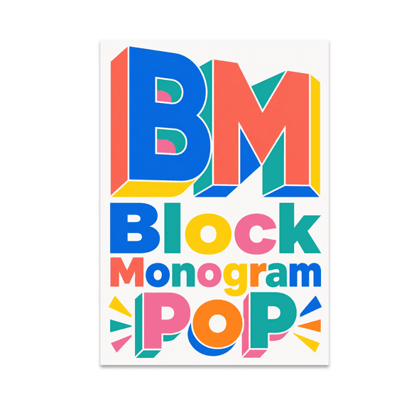 Block Monogram Pop Wall Art - Home Decor Enthusiast - 13x19 Poster Print
