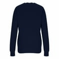 thumbnail image 6 of Trendy Sweaters for Women Scalloped V Neck Soft Pullover Tops Long Sleeve Colorblock Casual Loose Cozy Knitwear (XL, Navy), 6 of 7