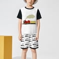 thumbnail image 4 of NIEWTR Toddler Summer Pjs Outfit For 6-7 Years Outfit Toddler Boy Summer Short Sleeves T-Shirt Tank Tops Elastic Shorts Set 2Pcs 2PCS Set Dailywear Set, 4 of 6