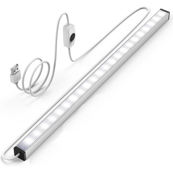 Under Cabinet Led Lighting, 12 Inch Light Strip Bar, Daylight White 5000K Dimmable Plug in USB Light, Small Thin Led Under Counter Lighting for Kitchen/Room/Shelf/Desk/Display Case