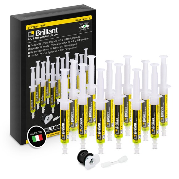 Kit detector de fugas con tinte UV ERRECOM Brilliant 12 x 7,5 ml