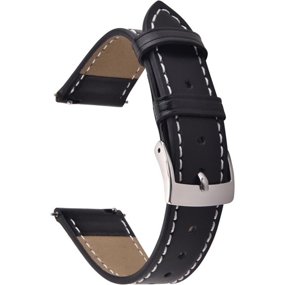 20mm 22mm Super Soft Leather Watch Bands for Women, Stainless Steel Polished Buckle,Simple Quick Release Lightweight Strap