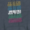 thumbnail image 2 of Popfunk Jeopardy Repeat Logo Unisex Adult Pull-Over Heather Hoodie, Navy Heather, 2X-Large, 2 of 4