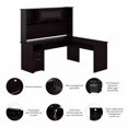 thumbnail image 5 of Atlin Designs 72" Contemporary Wood Hutch/Drawers L-Computer Desk in Espresso, 5 of 7
