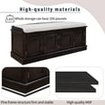 thumbnail image 3 of MODERNLUXE 42.7" Shoe Bench with 4 Doors, Wood Storage Shoe Rack with Removable Cushion and Adjustable Shelves for Living Room,Entryway,Espresso, 3 of 8