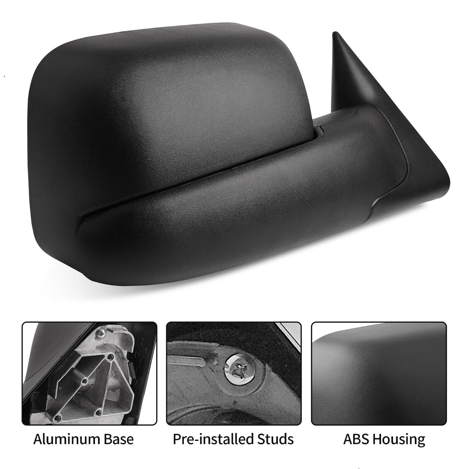 Ledkingdomus Pair Manual Tow Mirrors for Dodge 1994-2001 RAM 1500 94-02 RAM 2500 3500 with Convex