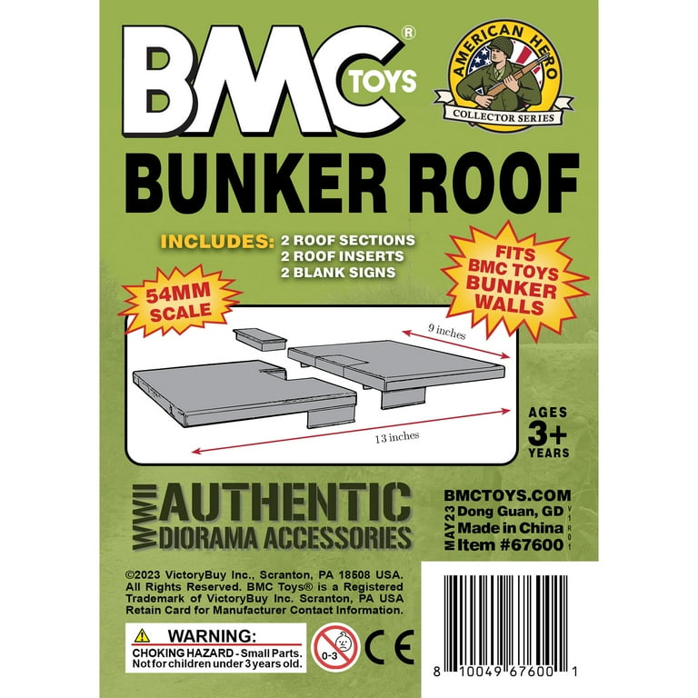 BMC WWII 21-Piece Atlantic Wall Fortifications Set - Plastic Army Men Accessories (Barbed Wire, Hedgehogs, Sandbags)