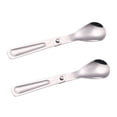 thumbnail image 1 of WHAMVOX 2Pcs Foldable Stainless Steel Spoon for Camping and Traveling Silver Portable Design, 1 of 8