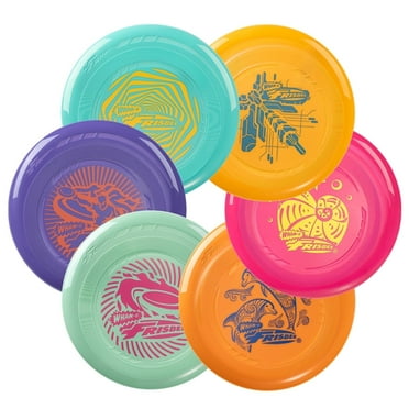 Wham-O Frisbee Go 6 Pack Flying Disc, 9 Inch Lightweight Colorful Toy Set for Beginners Kids Boys Girls Ages 5  Outdoor Beach Park Backyard Game - 70g