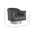 thumbnail image 3 of Meridian Furniture Farrah Grey Velvet Swivel Accent Chair, 3 of 5