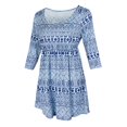 thumbnail image 3 of Summer Beach T-shirt Dress Maxi Playa Estampado Floral Suave Transpirable Ropa de Mujer Linda - Azul, SG SG Magideal Summer Beach T-shirt Dress, 3 of 7