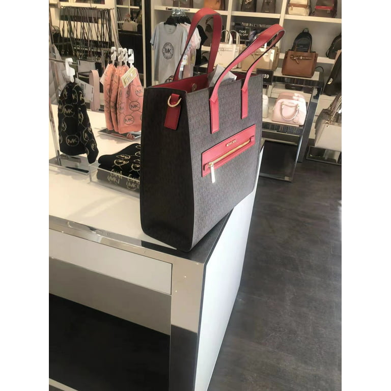 Michael Kors Kenly Marigold PVC Large NS Tote Shoulder Computer Handbag  Purse 