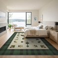 thumbnail image 3 of ODIKA 9'x12' Washable Area Rug Duck Hunting And Fishing Scene With Rustic Cabin Plaid Accents Mallard Flowing for Dining Room, Basement, Large Office, Non-Slip Chair-Friendly, 3 of 7