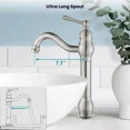 thumbnail image 5 of Brushed Nickel Bathroom Vessel Faucet 1Hole Sink Vanity Mixer Taps Single Handle, 5 of 9