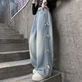 thumbnail image 2 of Glisme Toddler Girls Trousers Solid Color With Pockets Autumn Casual Girls Denim Pants Size 4-5 Years, 2 of 9