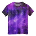 thumbnail image 4 of Gubotare Girls Blouse Girls' Basic Short Puff Sleeve Round Neck T Shirt (Light Purple,6-7 Years), 4 of 4