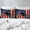 thumbnail image 3 of Dirt Bike Comforter Set King Motocross Comforter Retro American Flag Bedding, 3 of 5