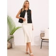 thumbnail image 4 of DARING DIVA Women's Sleeveless Button Down Loose Fit Waistcoat Top XS Black, 4 of 7