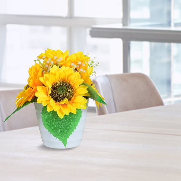 LED Girasol Maceta Luz de noche Bonsai Mesa Luz Flor Lámpara de escritorio (A)
