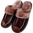 thumbnail image 2 of KAQ Slippers House Shoes Plush Lining PU Leather Upper Unisex Men Women Warm Slippers- Cozy Cashmere Memory Foam Slippers Non-Slip Rubber Sole, 2 of 8