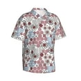 thumbnail image 3 of Xecao Abstract Floral print Hawaiian shirt - a stylish short-sleeve button-down for men, perfect for casual beach and tropical outings., 3 of 9