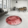 thumbnail image 4 of Ahgly Company Machine Washable Indoor Square Transitional Cranberry Red Area Rugs, 3' Square, 4 of 7