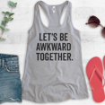 thumbnail image 2 of Let's Be Awkward Together Tank Top, Ladies Racerback Tank Top, Couples Tank, Awkward BFF Best Friends Tank, Heather Gray, X-Large, 2 of 3