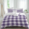 thumbnail image 2 of Purple Checkered Bedding 3 Piece Duvet Cover Set Twin Size, Farmhouse Buffalo Plaid Soft Microfiber Comforter Cover with Zipper Closure & Pillowcases, Wrinkle & FadeResistant Quilt Cover, 2 of 9