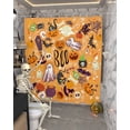 thumbnail image 5 of Halloween Scary Pumpkin Spooky Bat Candies Shower Curtain Set ，Waterproof Fabric Shower Curtains Shower Curtains for Bathroom,Bathroom Decor 54x"78", 5 of 6