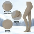 thumbnail image 5 of EMEM Apparel Girls' Kids Children's Junior's Flat Knit Cotton Sweater Winter School Uniform Opaque Footed Tights Hosiery Stockings Sand 10-12, 5 of 5
